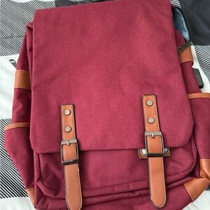 Stylish Red Canvas Backpack